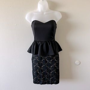 Strapless lace dress